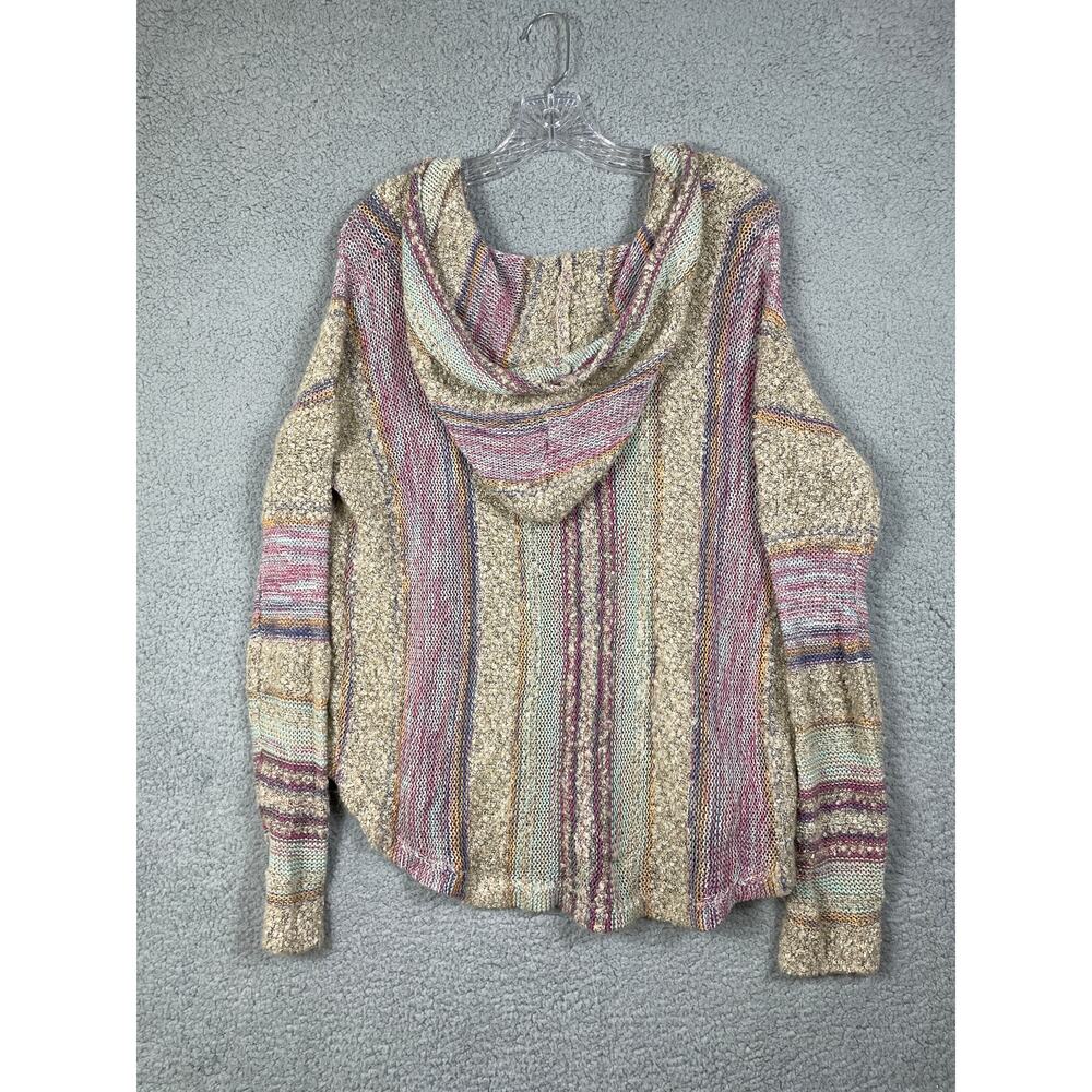 Billabong Womens Size M Pullover Boho Knit Sweater With Hood Beach - Picture 2 of 8
